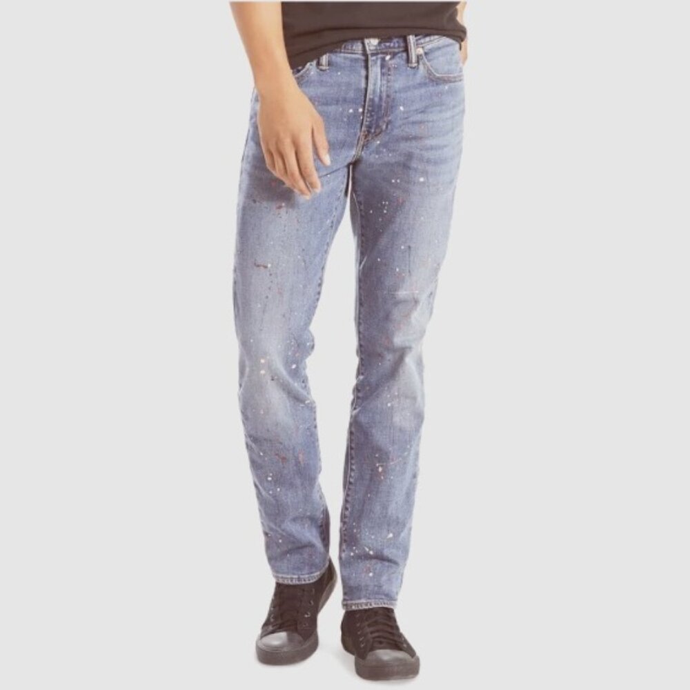 Stylin splatter paint Levi’s.